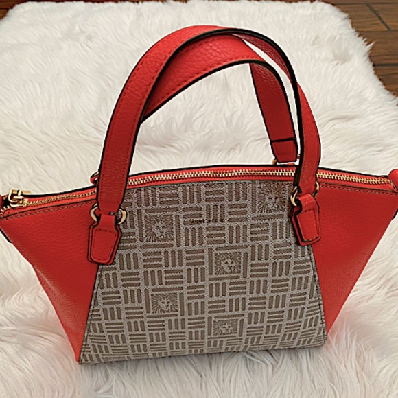 Authentic Anne Klein  Hot Coral Satchel Crossbody/Hand bag in Great Condition - Picture 1 of 11